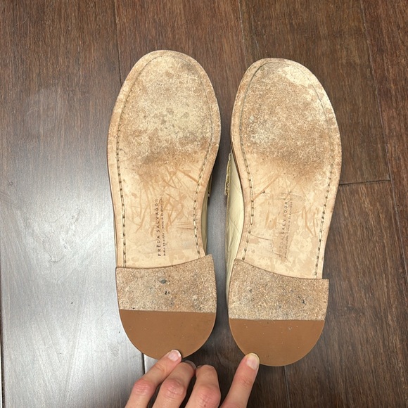 Freda Salvador Elba Penny Loafers in Sand Embossed Croc - Picture 11 of 16